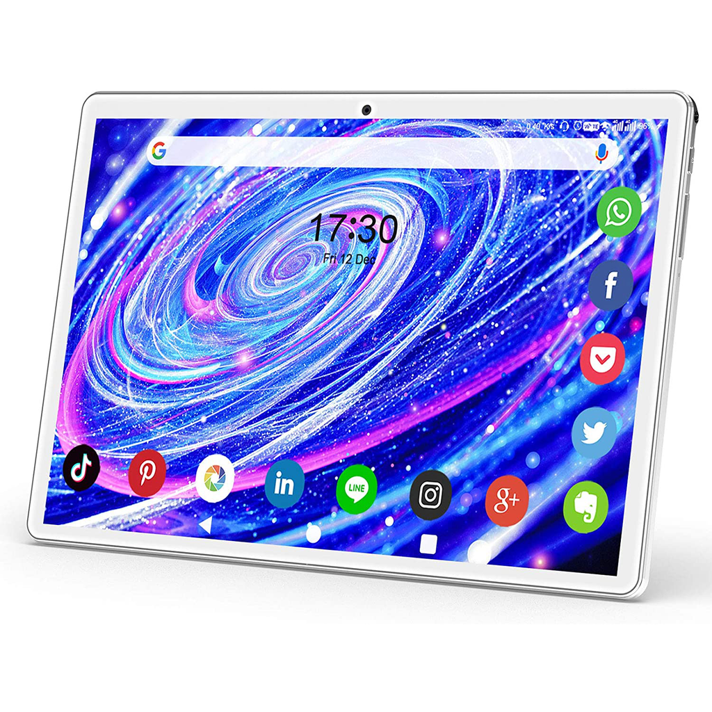 Tablet 10 Inch, Dual SIM Android 9.0 Quad Core Processor Tablets, 32GB ROM 6000mAh Battery Google Certified HD Tablet, Support 128GB Memory Storage Expand, WiFi, Bluetooth, GPS