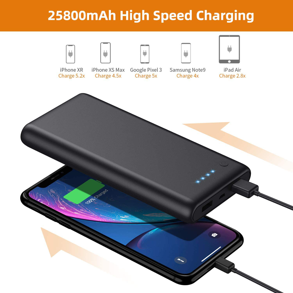 Portable Charger Power Bank  25800mAh Huge Capacity External Battery –  Kudo Mart
