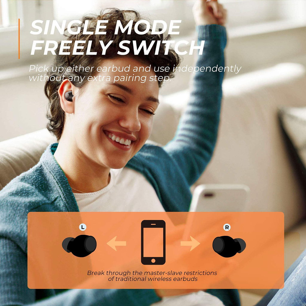 ENACFIRE G10 Wireless Earbuds Game Mode Bluetooth Earbuds Bluetooth Headphones 36H Playtime, IPX8 Waterproof Sport Wireless Headphone Earphone, USB-C Fast Charging/Precise Touch Control/Twin&Mono Mode
