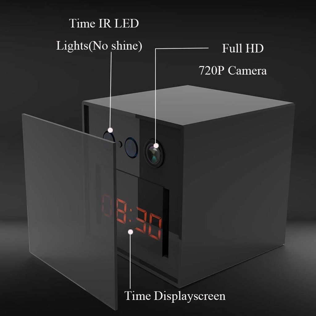 WiFi Hidden Clock Camera, Wireless Nanny Spy Cam with Alarm Clock, Night Vision, Motion Detection, App Control & Remote Viewing for Home/Office Security