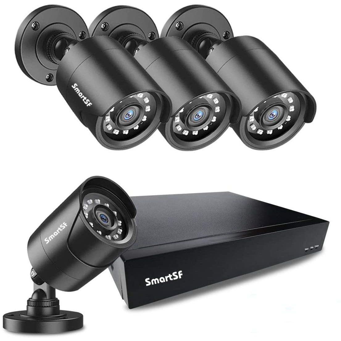 1080P Home Security Cameras System Wired, 4pcs HD 1080P 2.0MP