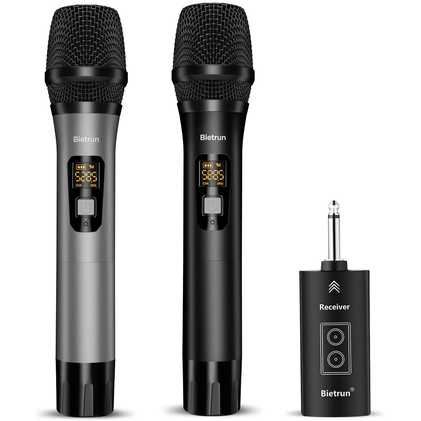 Professional Wireless Microphone with Bluetooth 160 ft Range, 1/4''Output, for Karaoke Machine, Singing, Amp, PA Speaker