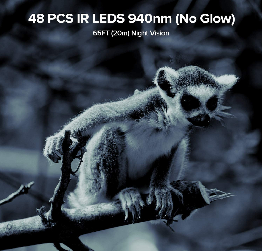 1520P 20MP Trail Camera, Hunting Camera with 120°Wide-Angle Motion