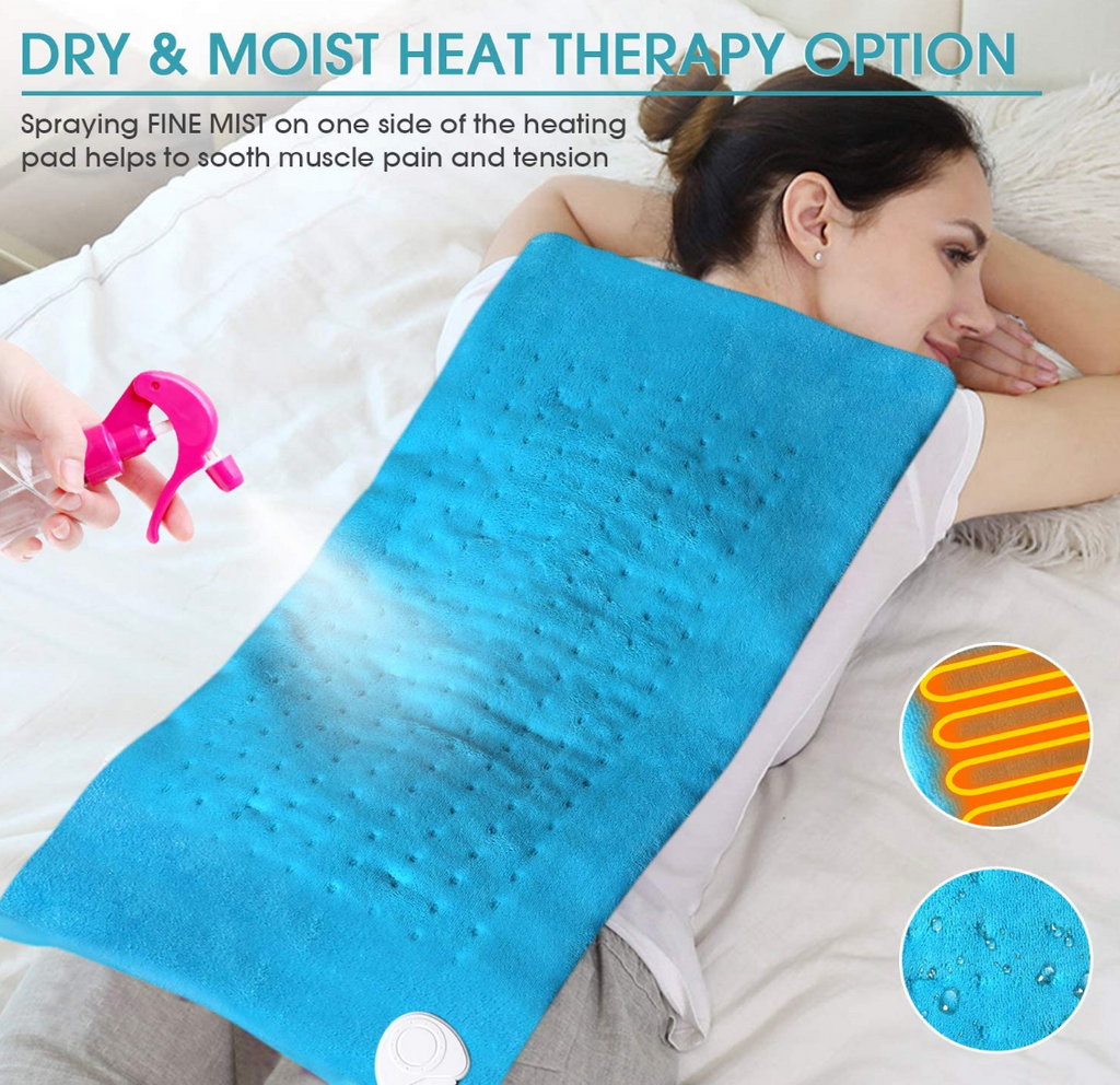 Electric Heating Pad for Back Pain and Cramps Relief - Extra Large [12"x24"]